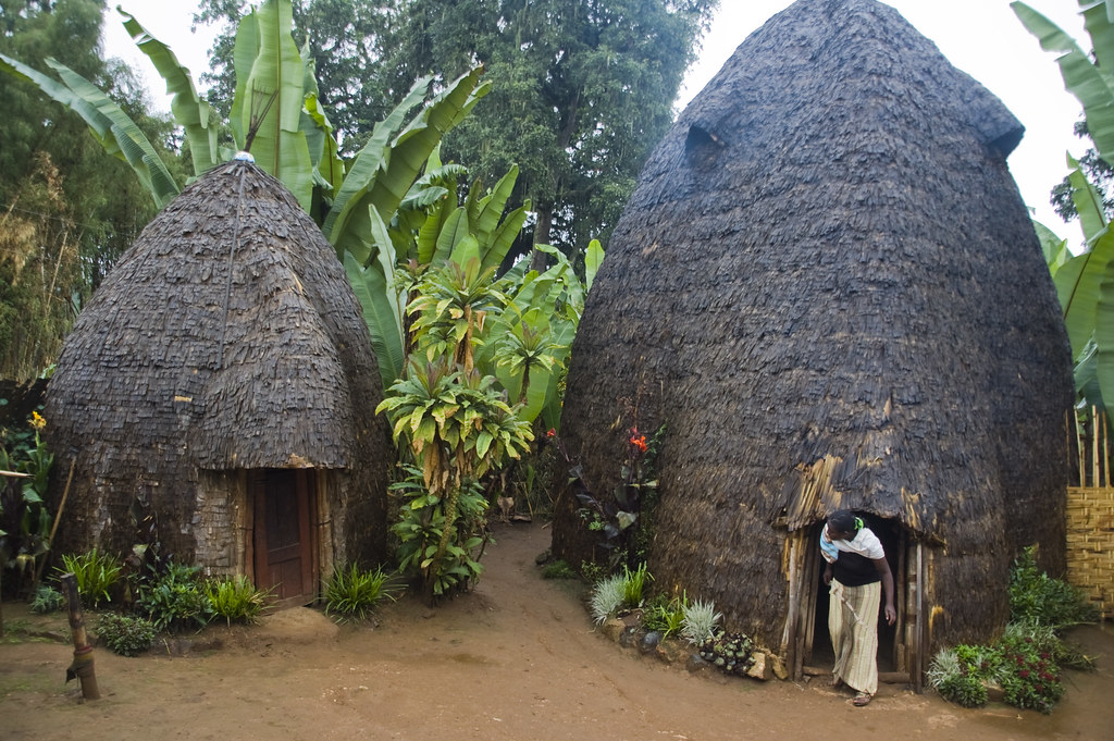 dorze villege with its typical elephant huts