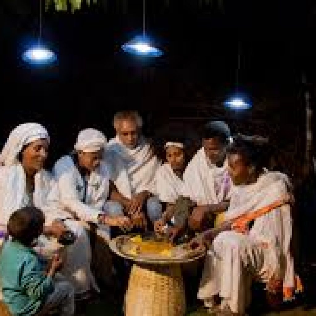 family having meal in the southern part of ethiopia